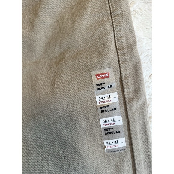 NEW Men's Levis‎ 505 Regular Jeans Stretch  Light Brown  W38 L32 - Picture 14 of 16